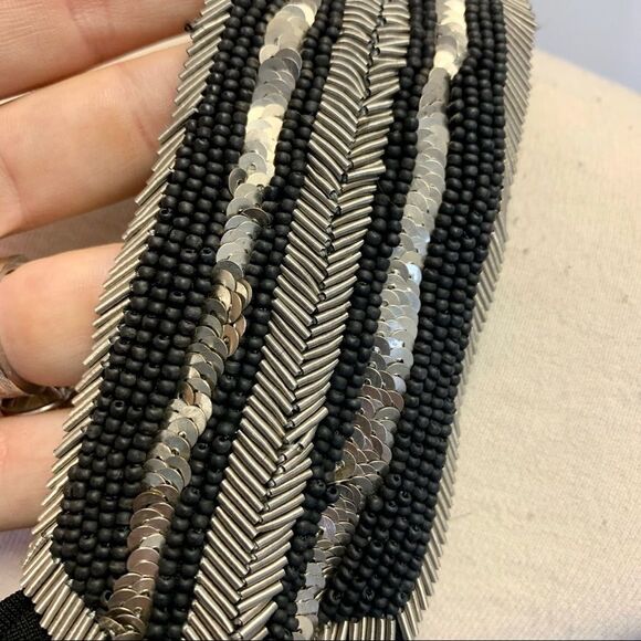 JAY Ahr Black Beaded Sequin Gown Dress Size Medium - Picture 6 of 13